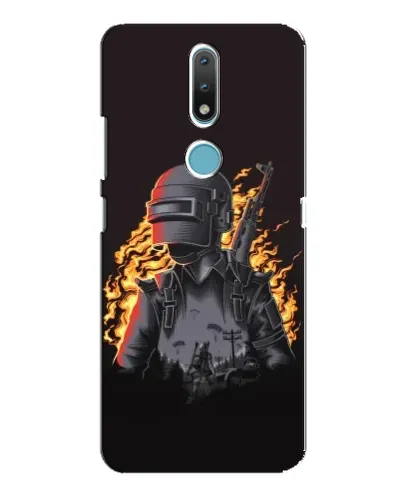 Чохол для Nokia 2.4 з картинкою «PUBG — вогняний силует»