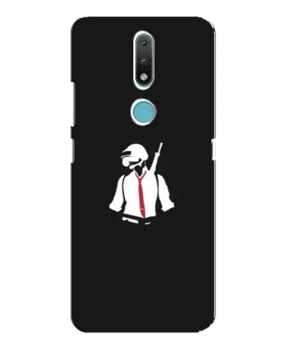 Чохол для Nokia 2.4 з картинкою «PUBG — силует воїна»
