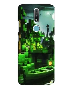 Чехол для Nokia 2.4 с картинкой «Minecraft лесной пейзаж»