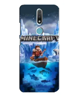 Чехол для Nokia 2.4 с картинкой «Minecraft ледяной мир»