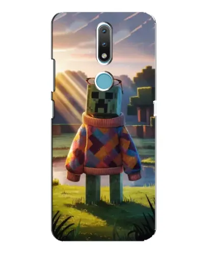Чехол для Nokia 2.4 с картинкой «Крипер в свитере»