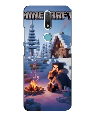 Чехол для Nokia 2.4 с картинкой «Зимний Minecraft»