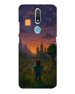 Чехол для Nokia 2.4 с картинкой «Стив у башни»