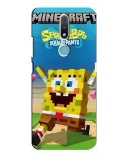 Чохол для Nokia 2.4 з картинкою «Губка Боб Minecraft»