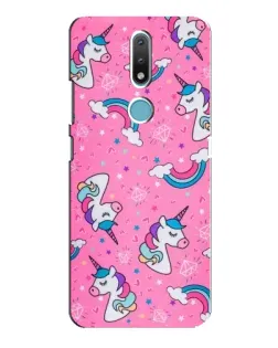 Чохол для Nokia 2.4 з картинкою «Unicorn паттерн рожевий»