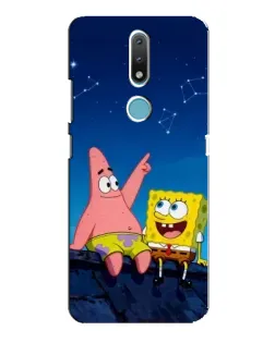 Чохол для Nokia 2.4 з картинкою «Губка Боб та Патрік вночі»