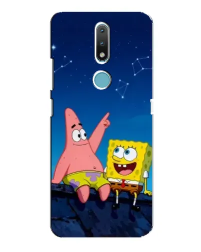 Чехол для Nokia 2.4 с картинкой «Губка Боб и Патрик ночью» Чехол для Nokia 2.4 с картинкой «Губка Боб и Патрик ночью»