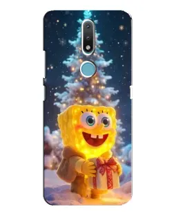 Чехол для Nokia 2.4 с картинкой «Рождественский Спанч Боб»