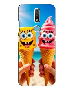 Чехол для Nokia 2.4 с картинкой «Спанч Боб мороженое»