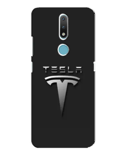Чохол для Nokia 2.4 з картинкою «Сталевий логотип Tesla»