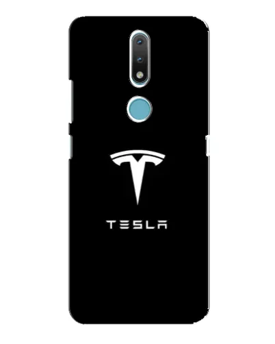 Чохол для Nokia 2.4 з картинкою «Tesla White Logo»