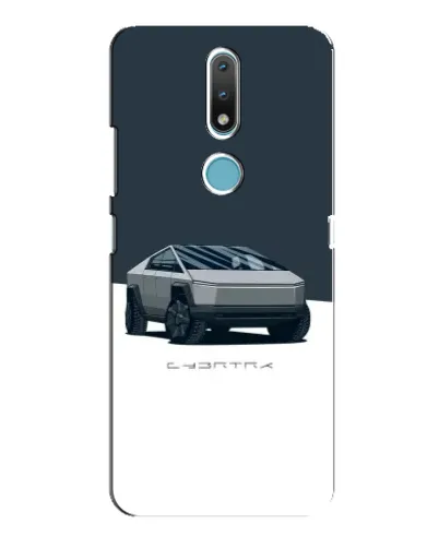 Чохол для Nokia 2.4 з картинкою «Сріблястий Cybertruck Tesla»