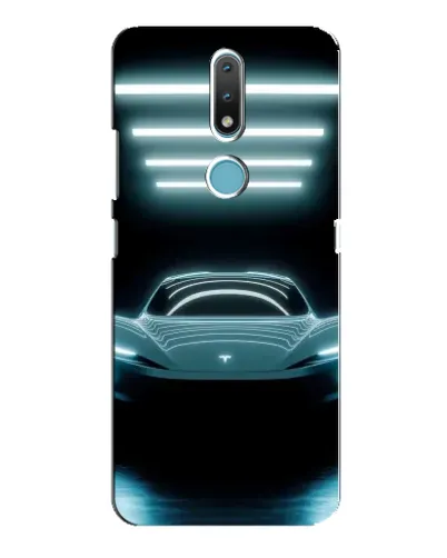 Чохол для Nokia 2.4 з картинкою «Tesla в неоні»
