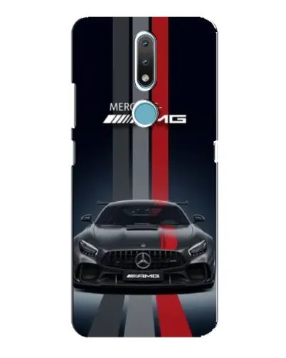 Чехол для Nokia 2.4 с картинкой «Mercedes — белый карбон»
