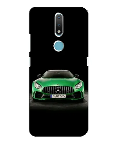 Чехол для Nokia 2.4 с картинкой «Mercedes — неоновый лого»