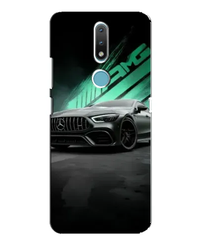 Чехол для Nokia 2.4 с картинкой «Темный Mercedes AMG»