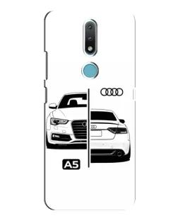 Чехол для Nokia 2.4 с картинкой «Audi — контрастный дизайн»