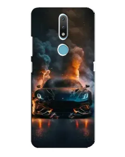 Чехол для Nokia 2.4 с картинкой «Lamborghini дымная эстетика»