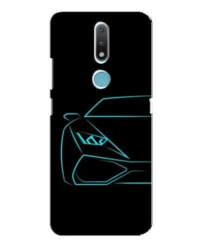 Чехол для Nokia 2.4 с картинкой «Голубой силуэт Lamborghini» Чехол для Nokia 2.4 с картинкой «Голубой силуэт Lamborghini»