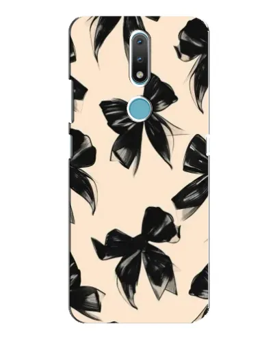 Чехол для Nokia 2.4 с картинкой «Паттерн черные банты» Чехол для Nokia 2.4 с картинкой «Паттерн черные банты»