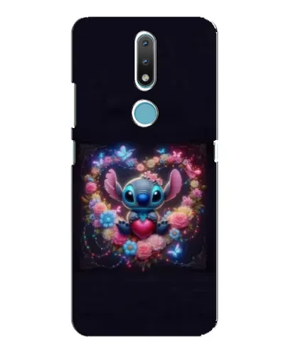 Чохол для Nokia 2.4 з картинкою «Stitch у квітах»