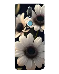 Чехол для Nokia 2.4 с картинкой «Белые маргаритки макро»
