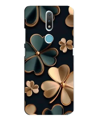Чехол для Nokia 2.4 с картинкой «Клевер в золоте»