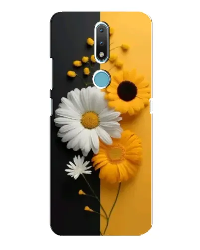 Чехол для Nokia 2.4 с картинкой «Подсолнух и ромашка»