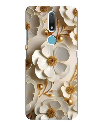 Чехол для Nokia 2.4 с картинкой «Белие бумажние  цвети»