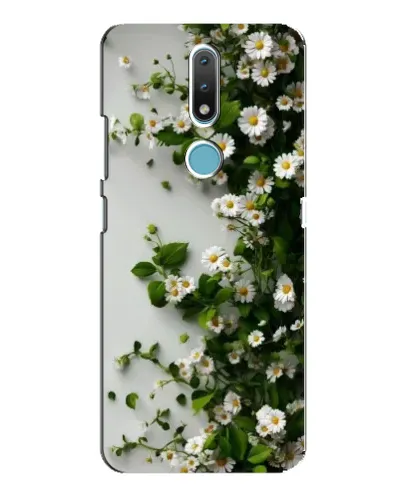 Чехол для Nokia 2.4 с картинкой «Ветка мелких белых цветов»