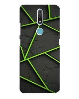 Чехол для Nokia 2.4 с картинкой «Зеленые геометрические линии»