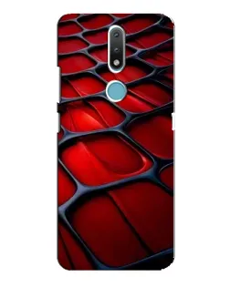 Чехол для Nokia 2.4 с картинкой «Красная глянцевая сетка»