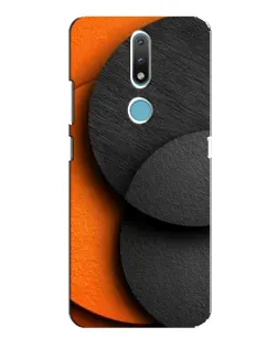 Чехол для Nokia 2.4 с картинкой «Геометрия оранжевых кругов»