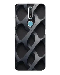 Чехол для Nokia 2.4 с картинкой «Объемное серое плетение»