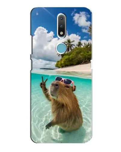 Чохол для Nokia 2.4 з картинкою «Капібара на морі»