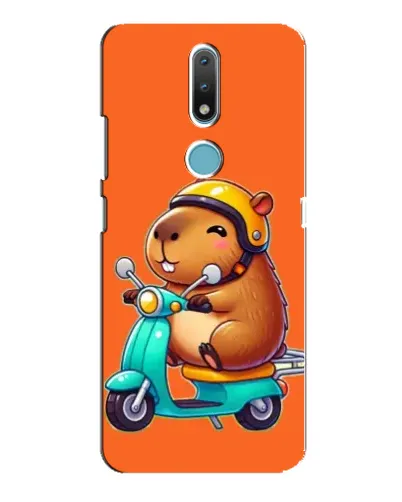 Чохол для Nokia 2.4 з картинкою «Капібара на скутері»