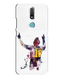 Чохол для Nokia 2.4 з картинкою «Акварельний Мессі Барселона»