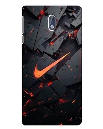 Чехол для Nokia 3.1 с картинкой «Nike — эффект разломов»