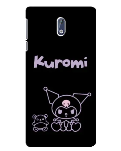 Чехол для Nokia 3.1 с картинкой «Kuromi — черный минимализм»