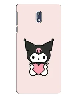 Чехол для Nokia 3.1 с картинкой «Kuromi и сердце»