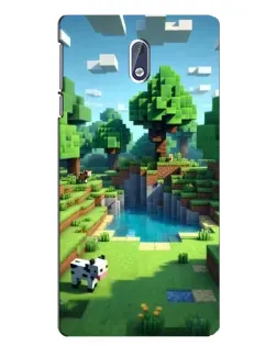 Чехол для Nokia 3.1 с картинкой «Minecraft летний день»
