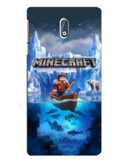 Чехол для Nokia 3.1 с картинкой «Minecraft ледяной мир»