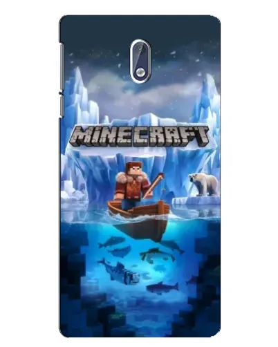 Чехол для Nokia 3.1 с картинкой «Minecraft ледяной мир»