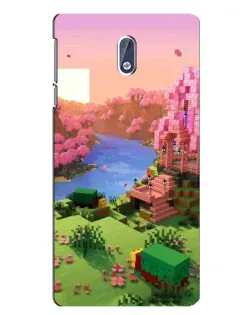 Чехол для Nokia 3.1 с картинкой «Розовое дерево Minecraft»