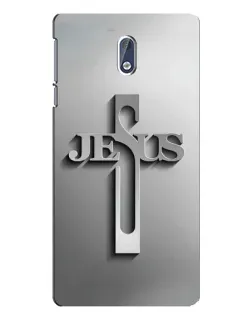 Чехол для Nokia 3.1 с картинкой «Металлический крест Jesus»