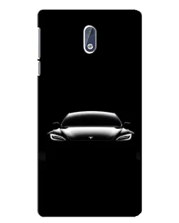 Чехол для Nokia 3.1 с картинкой «Фары Tesla Night»
