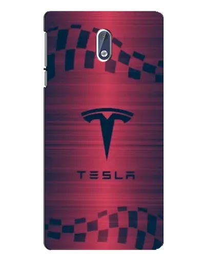Чехол для Nokia 3.1 с картинкой «Тесла красный карбон»