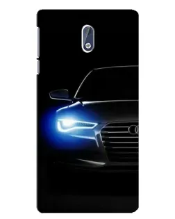 Чехол для Nokia 3.1 с картинкой «Неоновый взгляд Audi»