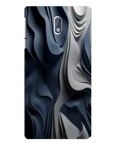 Чехол для Nokia 3.1 с картинкой «Объемные синие складки»