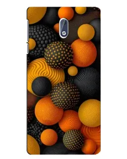 Чехол для Nokia 3.1 с картинкой «Объемные оранжевые сферы»
